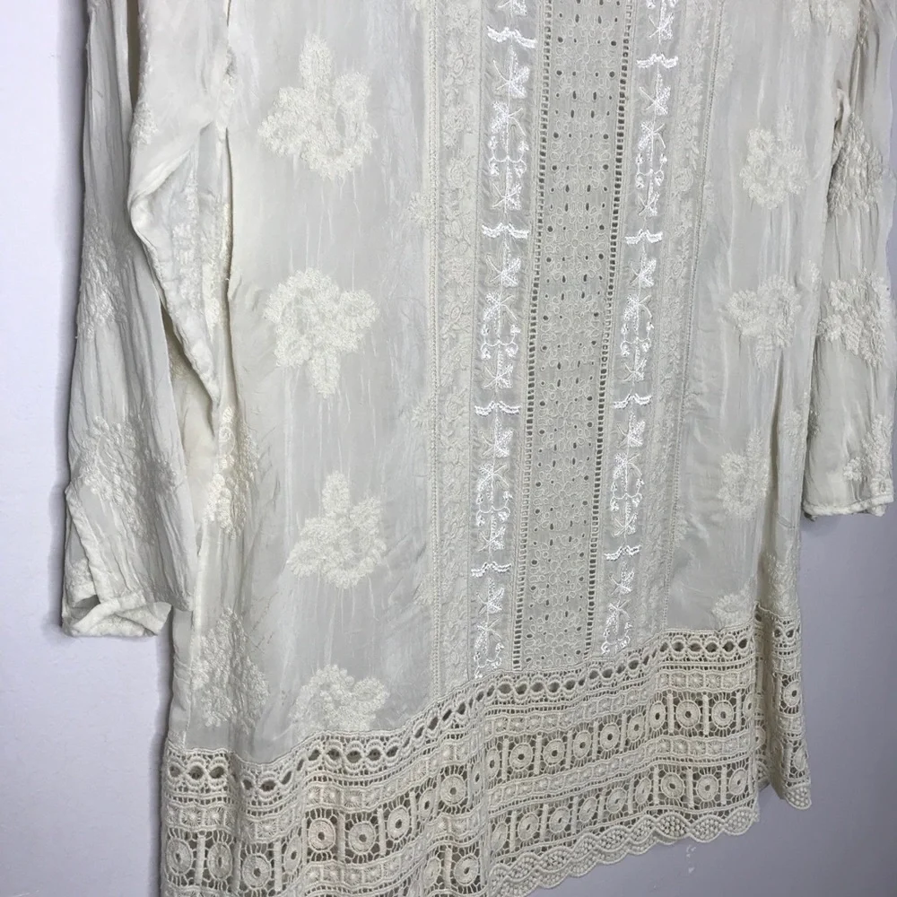 Johnny Was rayon embroidered crochet tunic - Picture 5 of 16